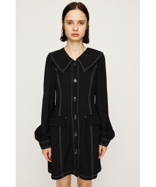 SLY（スライ）の「SAILOR COLLAR S/OP セーラーカラー ショートワンピース 秋服（ワンピース・レディース・ブラック/グレー・1/2）」の5枚目の写真