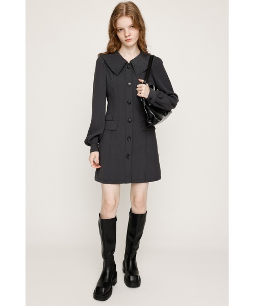 SLY（スライ）の「SAILOR COLLAR S/OP セーラーカラー ショートワンピース 秋服（ワンピース・レディース・ブラック/グレー・1/2）」の7枚目の写真