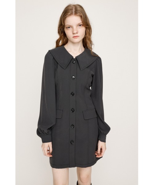 SLY（スライ）の「SAILOR COLLAR S/OP セーラーカラー ショートワンピース 秋服（ワンピース・レディース・ブラック/グレー・1/2）」の6枚目の写真