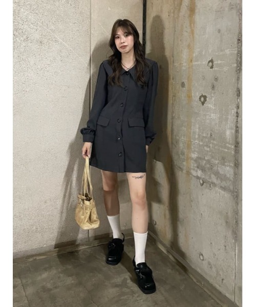 SLY（スライ）の「SAILOR COLLAR S/OP セーラーカラー ショートワンピース 秋服（ワンピース・レディース・ブラック/グレー・1/2）」の15枚目の写真