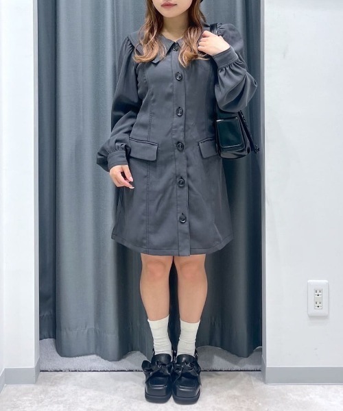 SLY（スライ）の「SAILOR COLLAR S/OP セーラーカラー ショートワンピース 秋服（ワンピース・レディース・ブラック/グレー・1/2）」の14枚目の写真