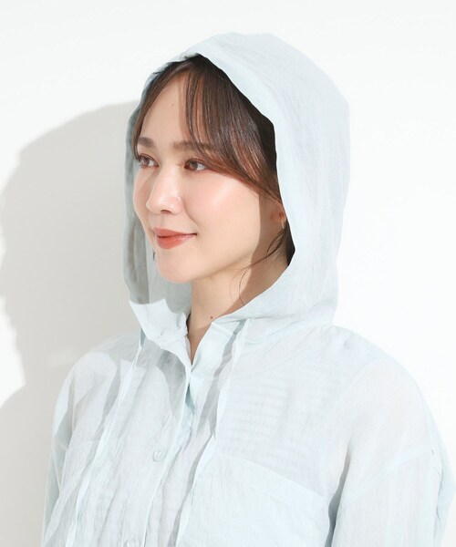 DRESKIP（ドレスキップ）の「【洗濯機可】サッと羽織れる シアーフードシャツ（シャツ/ブラウス・レディース・ナチュラル/ブラック/ライトグリーン・03/02/04/01）」の20枚目の写真