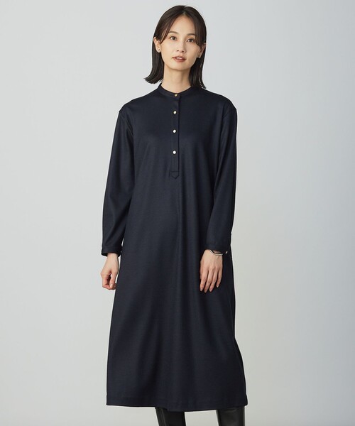 J.PRESS Ladies(J.プレス レディス)の「ウールスムース ワンピース(シャツワンピース・レディース・ネイビー系/ベージュ系/ワイン系/ライトグレー系・S/XS)」の3枚目の写真