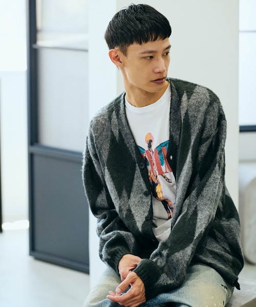 TOWNCRAFT（タウンクラフト）の「TOWN CRAFT タウンクラフト / SHAGGY VINTAGE V CARDIGAN アクリル 花柄（カーディガン/ボレロ・メンズ・グレー系1/その他1/グレー/オリーブ/カーキ/その他2・SMALL/MEDIUM/LARGE）」の13枚目の写真