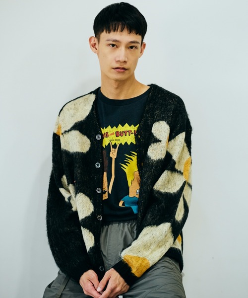 TOWNCRAFT（タウンクラフト）の「TOWN CRAFT タウンクラフト / SHAGGY VINTAGE V CARDIGAN アクリル 花柄（カーディガン/ボレロ・メンズ・グレー系1/その他1/グレー/オリーブ/カーキ/その他2・SMALL/MEDIUM/LARGE）」の9枚目の写真