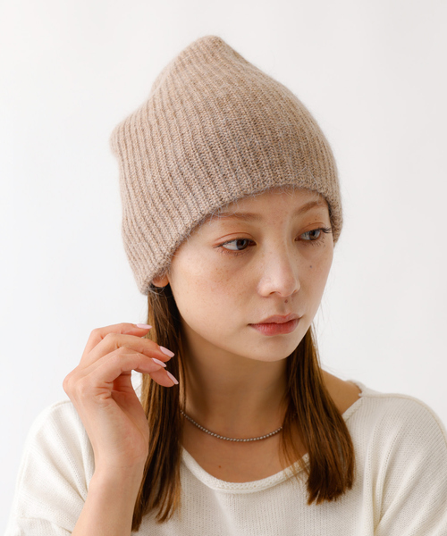 Ruben（ルーベン）の「【RUBEN/ルーベン】RUS-8344/アンゴラビーニー/ANGORA LAKED BEANIE/帽子/ビーニー/シンプル【WEB限定】（ニットキャップ/ビーニー・レディース・グレー/ベージュ・フリー）」の2枚目の写真