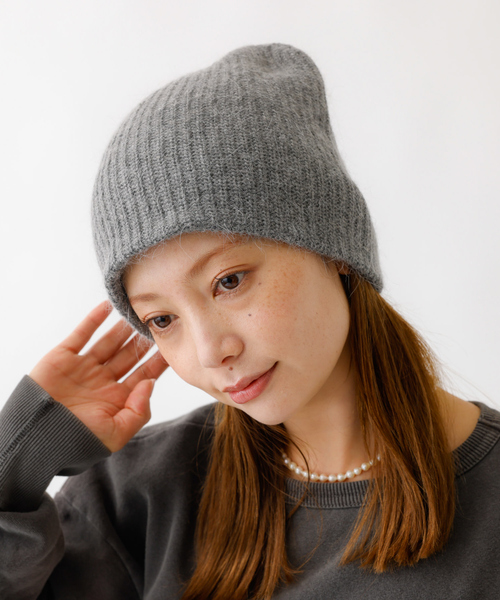 Ruben（ルーベン）の「【RUBEN/ルーベン】RUS-8344/アンゴラビーニー/ANGORA LAKED BEANIE/帽子/ビーニー/シンプル【WEB限定】（ニットキャップ/ビーニー・レディース・グレー/ベージュ・フリー）」の5枚目の写真