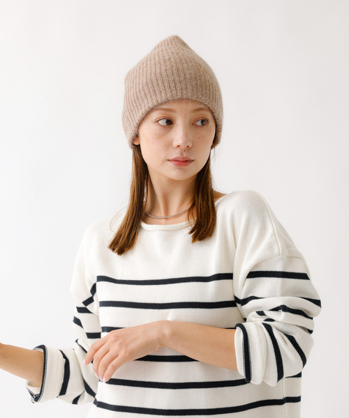 Ruben（ルーベン）の「【RUBEN/ルーベン】RUS-8344/アンゴラビーニー/ANGORA LAKED BEANIE/帽子/ビーニー/シンプル【WEB限定】（ニットキャップ/ビーニー・レディース・グレー/ベージュ・フリー）」の6枚目の写真