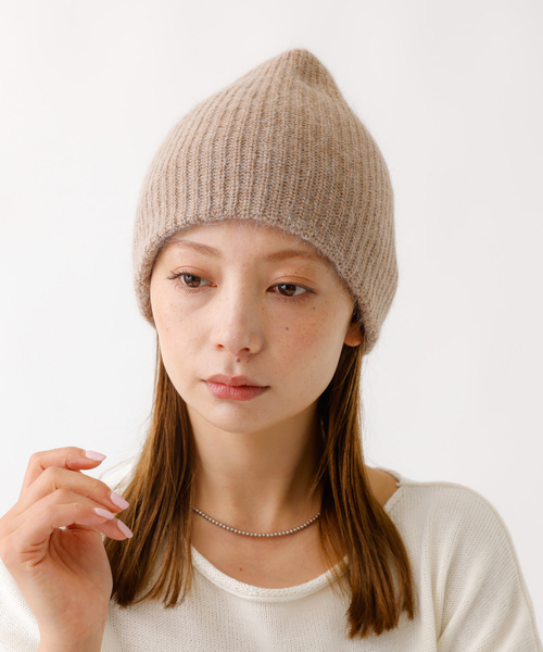 Ruben（ルーベン）の「【RUBEN/ルーベン】RUS-8344/アンゴラビーニー/ANGORA LAKED BEANIE/帽子/ビーニー/シンプル【WEB限定】（ニットキャップ/ビーニー・レディース・グレー/ベージュ・フリー）」の7枚目の写真