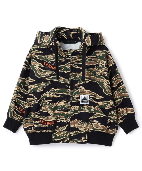 XLARGE KIDS(エクストララージキッズ)の「タイガーカモツイルフードブルゾン(ブルゾン・キッズ・ベージュ/カーキ・130cm/90cm/120cm/140cm/100cm/110cm)」の2枚目の写真