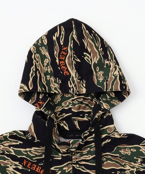 XLARGE KIDS(エクストララージキッズ)の「タイガーカモツイルフードブルゾン(ブルゾン・キッズ・ベージュ/カーキ・130cm/90cm/120cm/140cm/100cm/110cm)」の4枚目の写真