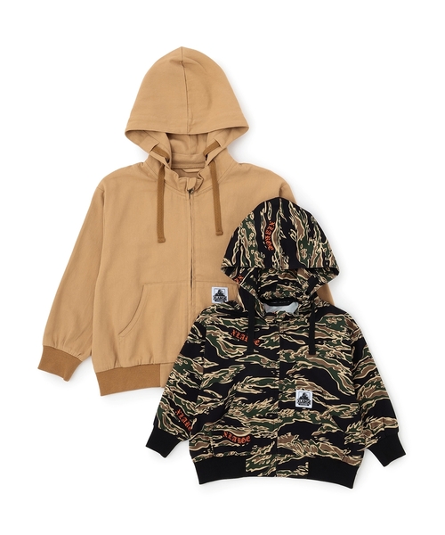 XLARGE KIDS(エクストララージキッズ)の「タイガーカモツイルフードブルゾン(ブルゾン・キッズ・ベージュ/カーキ・130cm/90cm/120cm/140cm/100cm/110cm)」の10枚目の写真