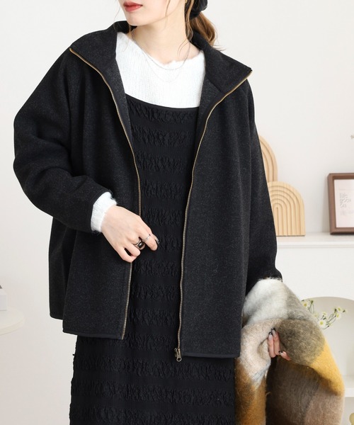 BARNDOOR（バーンドア）の「圧縮ニットフルジップJKT（ブルゾン・レディース・グリーン/オートミール/マスタード/オレンジ/チャコール・FREE）」の7枚目の写真