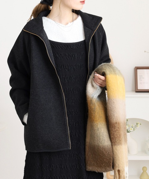 BARNDOOR（バーンドア）の「圧縮ニットフルジップJKT（ブルゾン・レディース・グリーン/オートミール/マスタード/オレンジ/チャコール・FREE）」の8枚目の写真