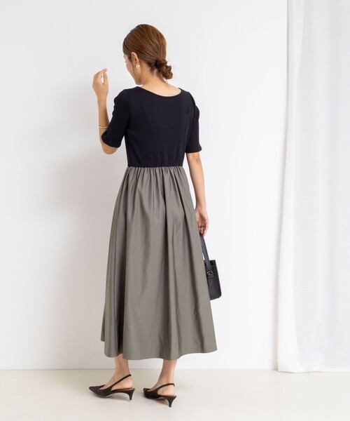 NOLLEY’S Sophi（ノーリーズソフィ）の「ウォッシャブルカット×タフタドッキングワンピース（ワンピース・レディース・オリーブ/ブラック系その他・36/38）」の6枚目の写真