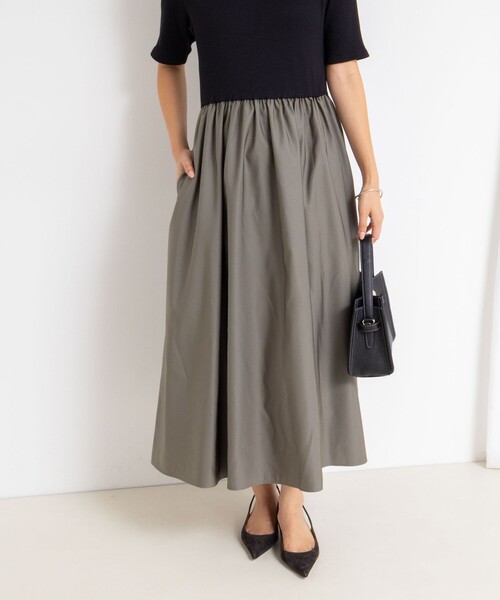 NOLLEY’S Sophi（ノーリーズソフィ）の「ウォッシャブルカット×タフタドッキングワンピース（ワンピース・レディース・オリーブ/ブラック系その他・36/38）」の9枚目の写真