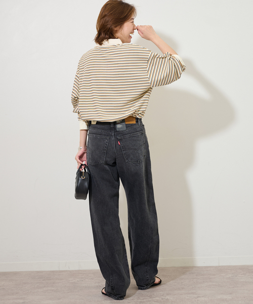 JOURNAL STANDARD relume（ジャーナルスタンダード　レリューム）の「ワッフルボーダー襟付きプルオーバー（Tシャツ/カットソー・レディース・アイボリー/ブラック・FREE）」の11枚目の写真