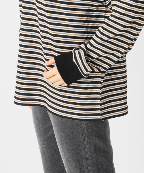 JOURNAL STANDARD relume（ジャーナルスタンダード　レリューム）の「ワッフルボーダー襟付きプルオーバー（Tシャツ/カットソー・レディース・アイボリー/ブラック・FREE）」の21枚目の写真