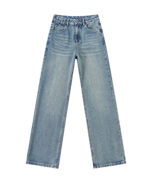 HANDO（ハンド）の「[高身長サイズMT/低身長サイズS有り]ヴィンテージウォッシュ ハイウエストワイドストレートデニムパンツ きれいめカジュアル 韓国風（デニムパンツ・レディース・ブルー・XL/S/M/L）」の17枚目の写真