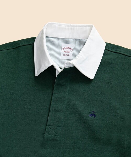 BROOKS BROTHERS（ブルックスブラザーズ）の「コットンジャージー　GFロゴ　ソリッド　ラグビーシャツ（ポロシャツ・メンズ・グレー/ダークグリーン/ネイビー・X-LARGE/LARGE/MEDIUM/SMALL）」の6枚目の写真