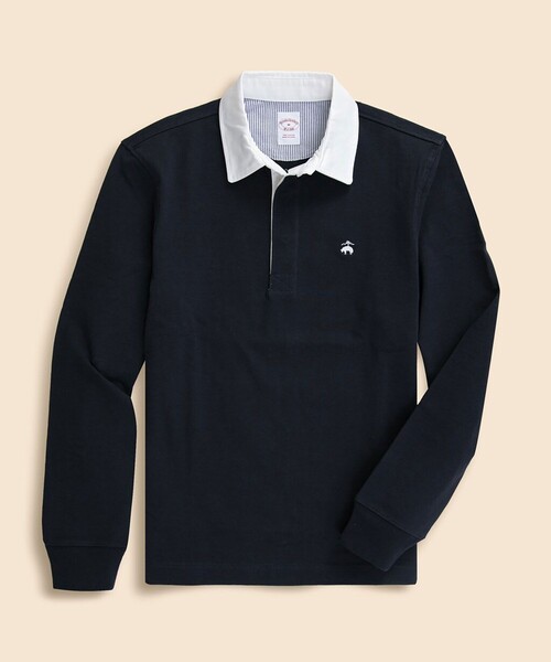 BROOKS BROTHERS（ブルックスブラザーズ）の「コットンジャージー　GFロゴ　ソリッド　ラグビーシャツ（ポロシャツ・メンズ・グレー/ダークグリーン/ネイビー・X-LARGE/LARGE/MEDIUM/SMALL）」の10枚目の写真