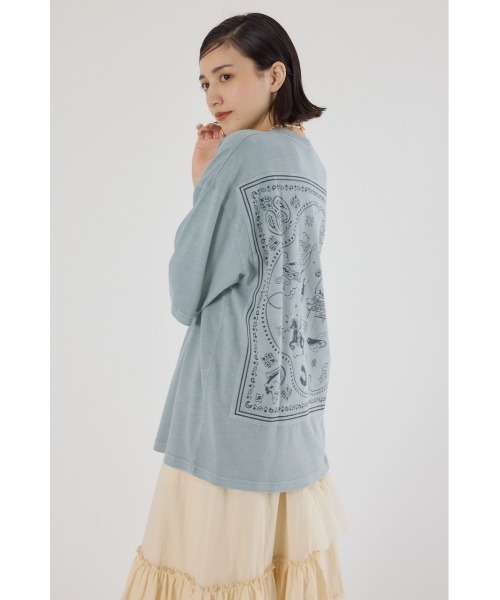 RODEO CROWNS WIDE BOWL(ロデオクラウンズワイドボウル)の「バンダナピグメントTシャツ(Tシャツ/カットソー・レディース・チャコールグレー/ライトブルー/オフホワイト・FREE)」の10枚目の写真