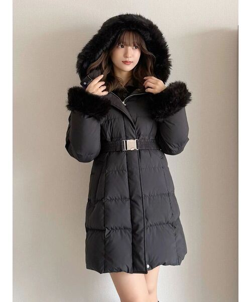 セール】フェイクファー付きアライドロングダウン（ダウンジャケット