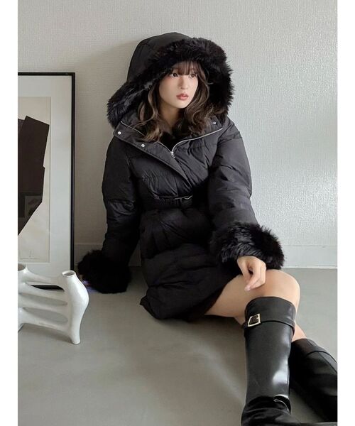 フェイクファー付きアライドロングダウン（ダウンジャケット/コート