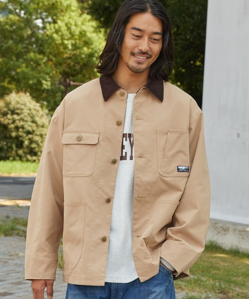 ラルフローレン　カバーオール　ライナー付き　襟コーデュロイ　カーキ　美品 ラルフローレンカバーオールライナー付き襟コーデュロイカーキ美品