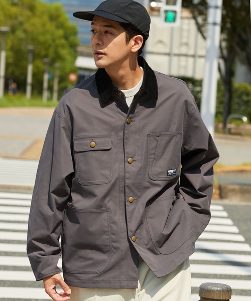 Lee ベージュ カバーオール コーデュロイ襟 Lee ベージュ カバーオール コーデュロイ襟