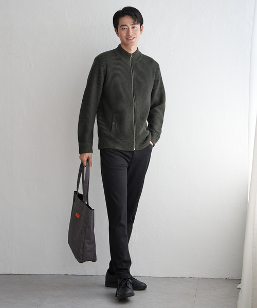 ikka(イッカ)の「スタンドジップニットブルゾン(ニット/セーター・メンズ・ブラック/カーキ/グレー/ネイビー・M/L/XL/S)」の12枚目の写真