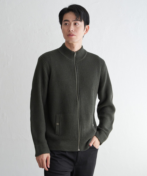 ikka(イッカ)の「スタンドジップニットブルゾン(ニット/セーター・メンズ・ブラック/カーキ/グレー/ネイビー・M/L/XL/S)」の11枚目の写真