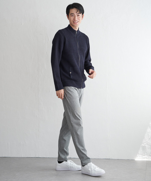 ikka(イッカ)の「スタンドジップニットブルゾン(ニット/セーター・メンズ・ブラック/カーキ/グレー/ネイビー・M/L/XL/S)」の16枚目の写真