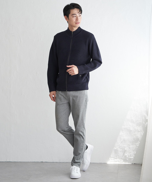 ikka(イッカ)の「スタンドジップニットブルゾン(ニット/セーター・メンズ・ブラック/カーキ/グレー/ネイビー・M/L/XL/S)」の15枚目の写真