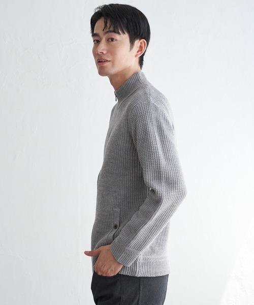 ikka(イッカ)の「スタンドジップニットブルゾン(ニット/セーター・メンズ・ブラック/カーキ/グレー/ネイビー・M/L/XL/S)」の18枚目の写真