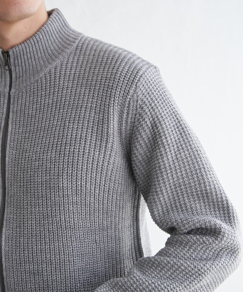 ikka(イッカ)の「スタンドジップニットブルゾン(ニット/セーター・メンズ・ブラック/カーキ/グレー/ネイビー・M/L/XL/S)」の22枚目の写真