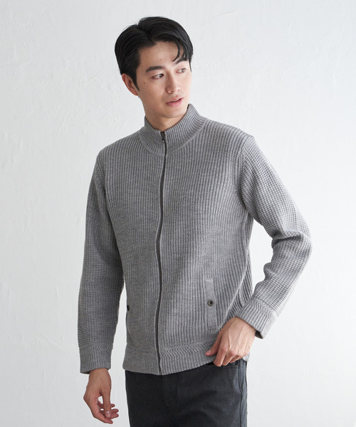 セール】スタンドジップニットブルゾン（ニット/セーター）｜ikka