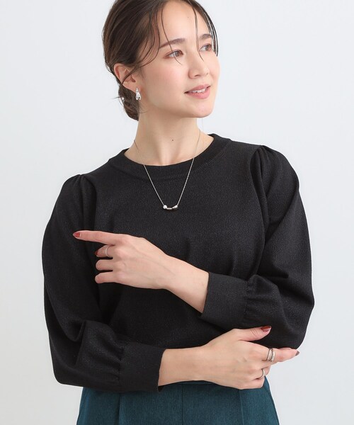 セール】【洗濯機可/S-LL】さらっとタッチ ボリューム8分袖ニット