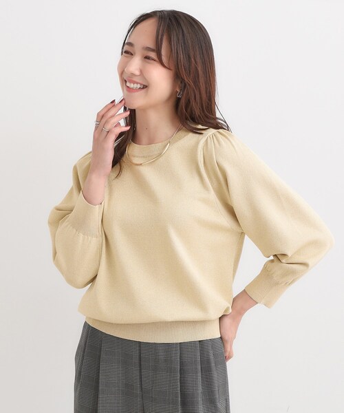 DRESKIP（ドレスキップ）の「【洗濯機可/S-LL/アンサンブル可】8分袖で手元を華奢に魅せる さらっとタッチニット（ニット/セーター・レディース・グレー/ブラック/ブラウン系/ベージュ/ピンク系/ブルー・01/02/03/04）」の13枚目の写真