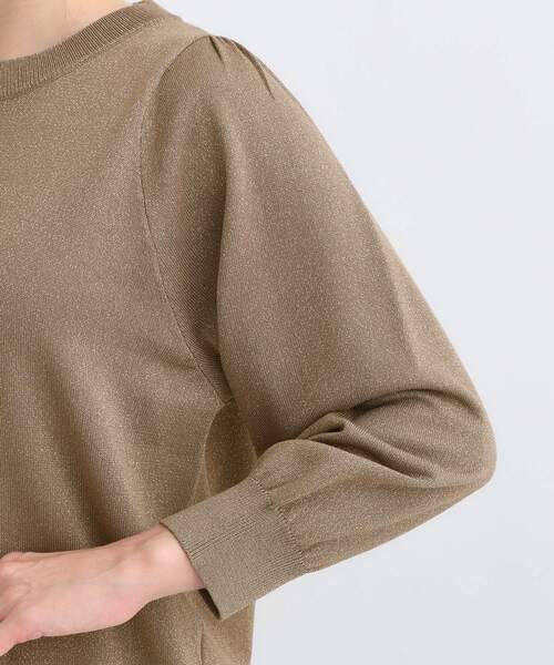 DRESKIP（ドレスキップ）の「【洗濯機可/S-LL/アンサンブル可】8分袖で手元を華奢に魅せる さらっとタッチニット（ニット/セーター・レディース・グレー/ブラック/ブラウン系/ベージュ/ピンク系/ブルー・01/02/03/04）」の7枚目の写真