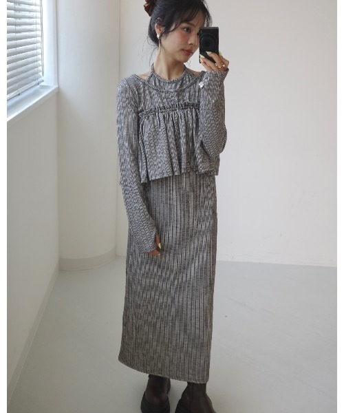 ホルターリブワンピース