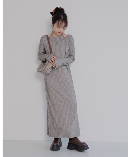 JUMELLE(ジュメロ)の「ホルターリブワンピース(ワンピース・レディース・ピンク/チャコールグレー・FREE)」の21枚目の写真