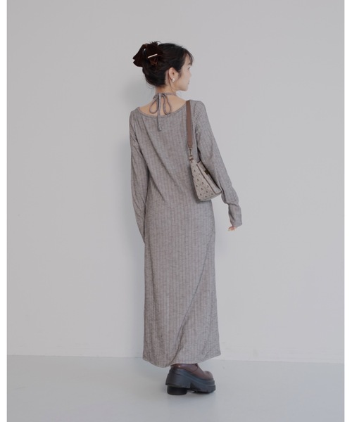 JUMELLE(ジュメロ)の「ホルターリブワンピース(ワンピース・レディース・ピンク/チャコールグレー・FREE)」の22枚目の写真