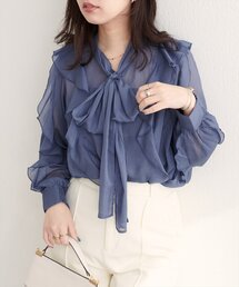 natural couture | 〈mizukoto〉ボウタイフリルブラウス(シャツ/ブラウス)