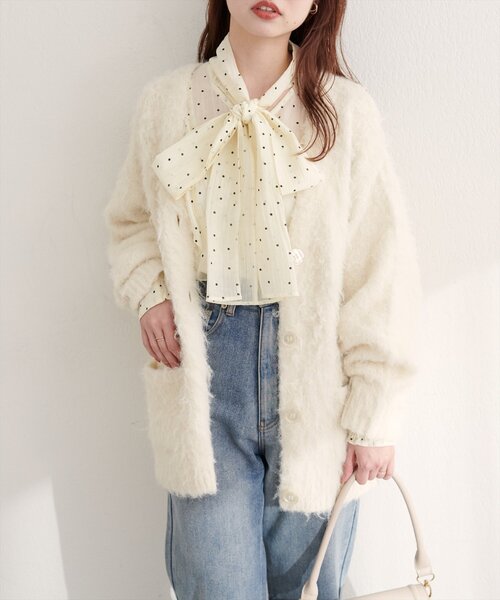 natural couture（ナチュラルクチュール）の「〈mizukoto〉ボウタイフリルブラウス（シャツ/ブラウス・レディース・ネイビー/ミント/その他1・FREE）」の11枚目の写真