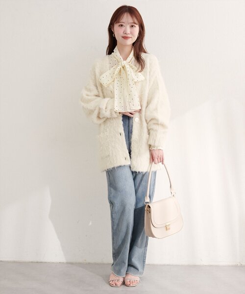 natural couture（ナチュラルクチュール）の「〈mizukoto〉ボウタイフリルブラウス（シャツ/ブラウス・レディース・ネイビー/ミント/その他1・FREE）」の14枚目の写真