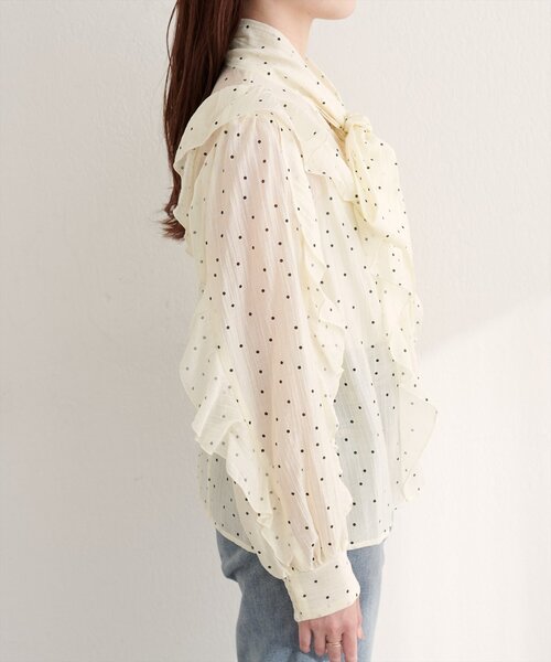 natural couture（ナチュラルクチュール）の「〈mizukoto〉ボウタイフリルブラウス（シャツ/ブラウス・レディース・ネイビー/ミント/その他1・FREE）」の18枚目の写真