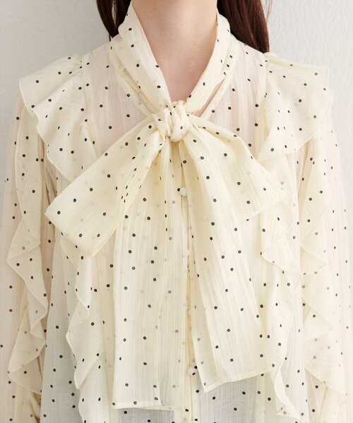 natural couture（ナチュラルクチュール）の「〈mizukoto〉ボウタイフリルブラウス（シャツ/ブラウス・レディース・ネイビー/ミント/その他1・FREE）」の20枚目の写真