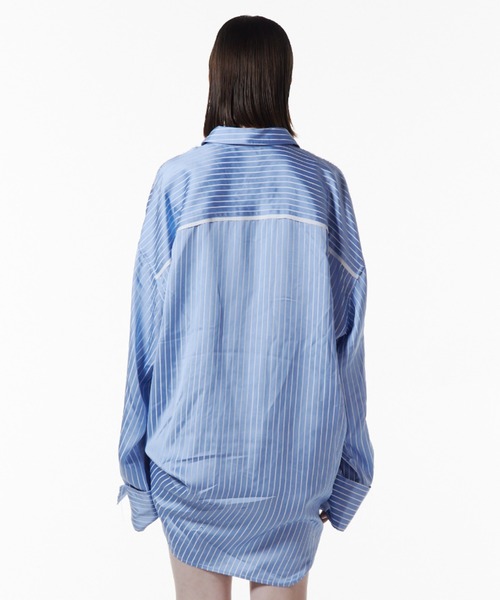 JOSEMOON SATIN STRIPE SHIRT/ジョゼムーンサテンストライプシャツ