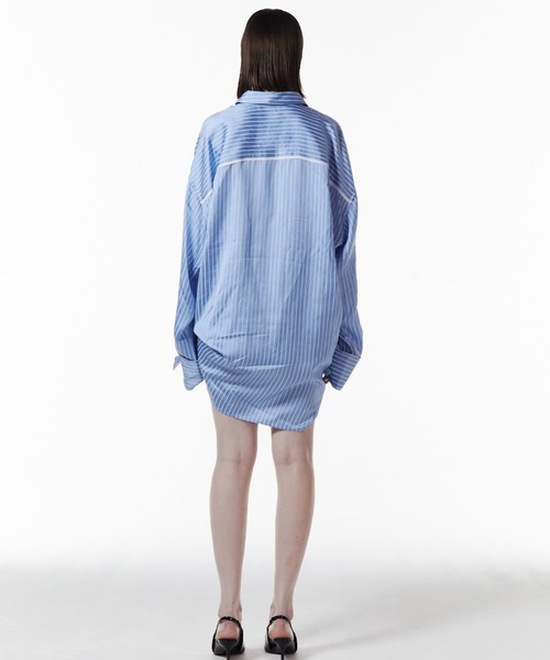 JOSEMOON SATIN STRIPE SHIRT/ジョゼムーンサテンストライプシャツ